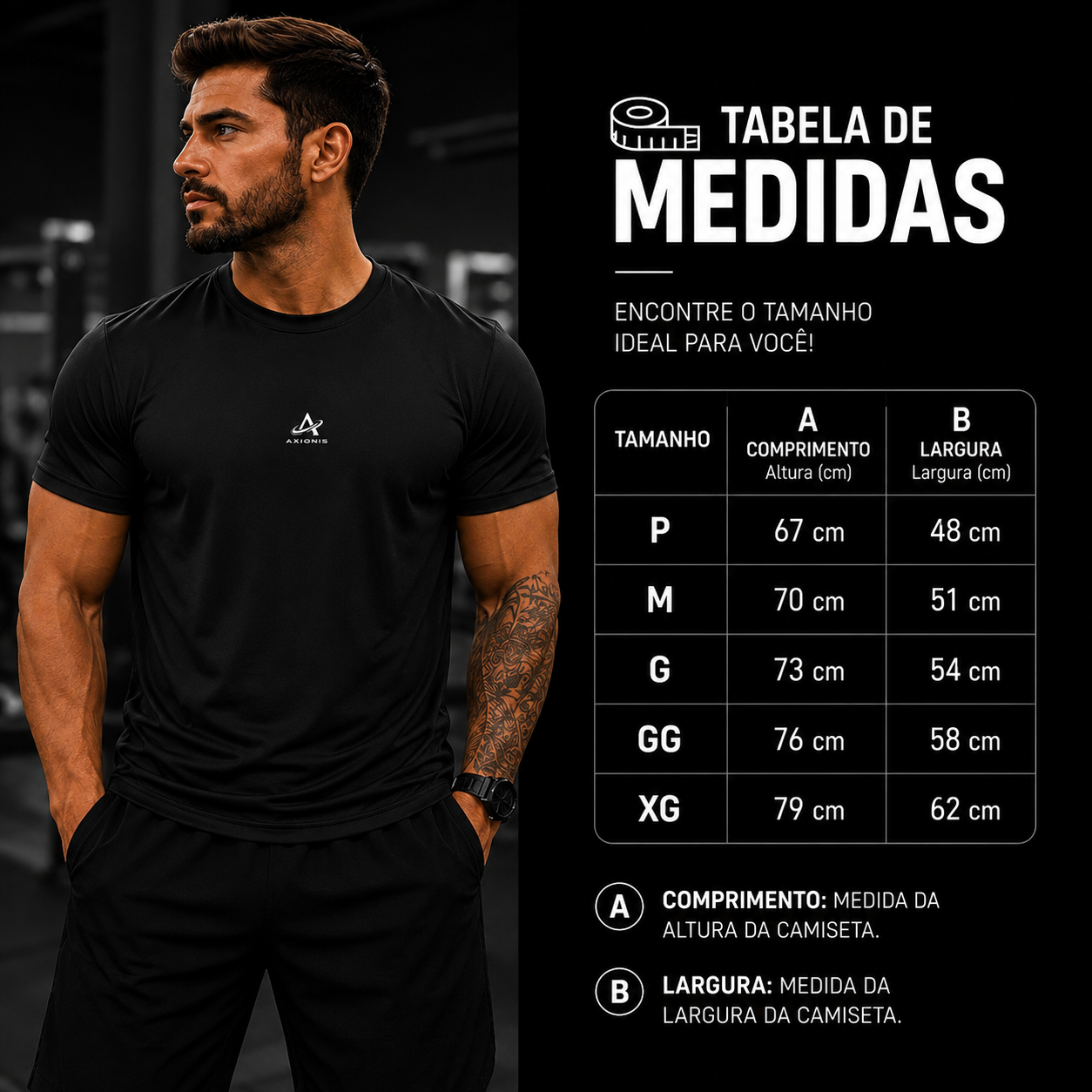 Camiseta  Fit Masculina Axionis